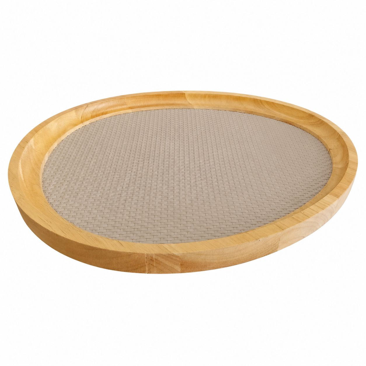 733109 - BANDEJA DECORATIVA EM MADEIRA E PU BEGE G