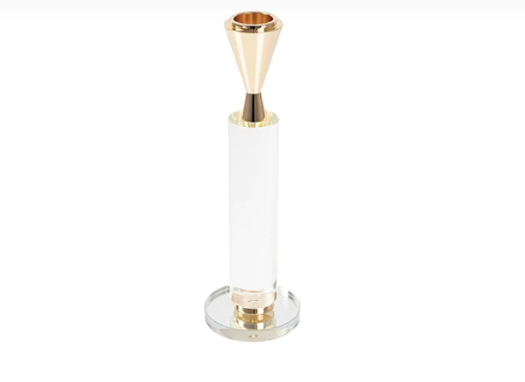 586133 - CASTICAL EM VIDRO INCOLOR COM DOURADO P