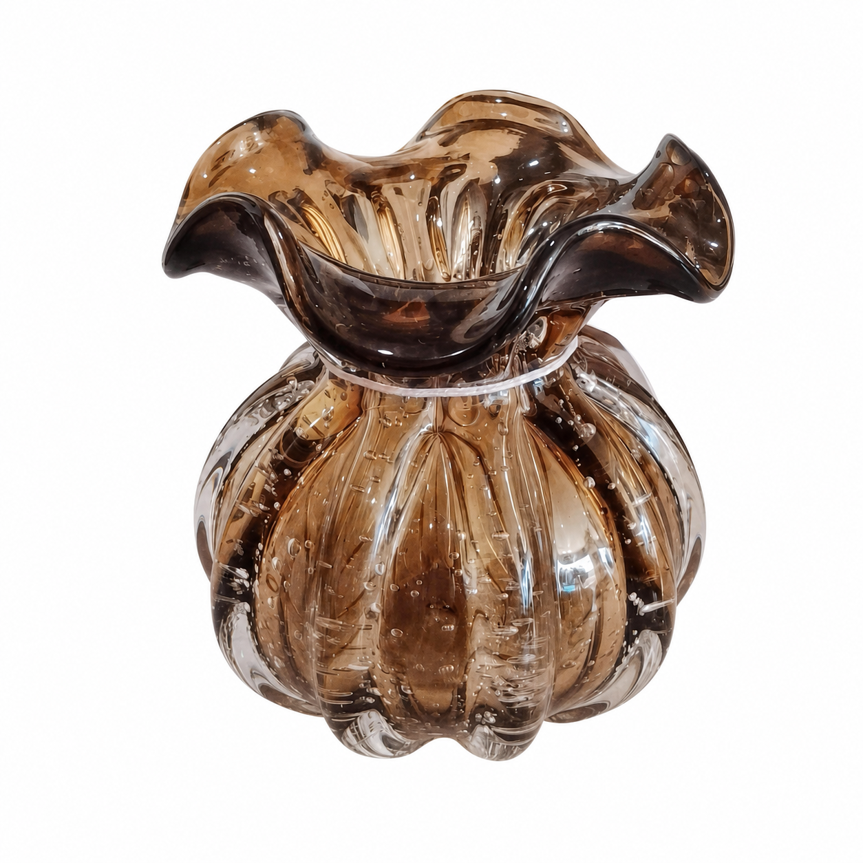 534825 - VASO EM VIDRO MARROM