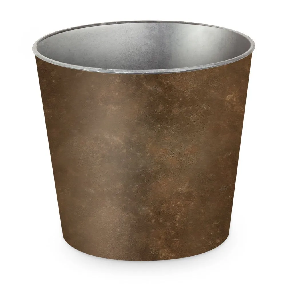 CACHEPOT PLASTICO REDONDO BAIXO RUSTICO MARROM P