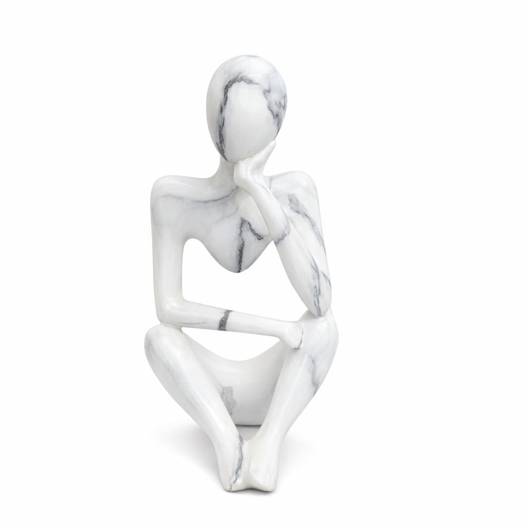 21278 ESCULTURA RESINA BONECO PENSANTE PINTURA MAR