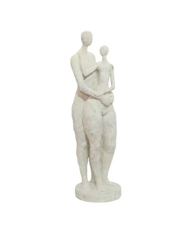 21569 ESCULTURA CIMENTO CASAL COM BASE 12X7X25CM