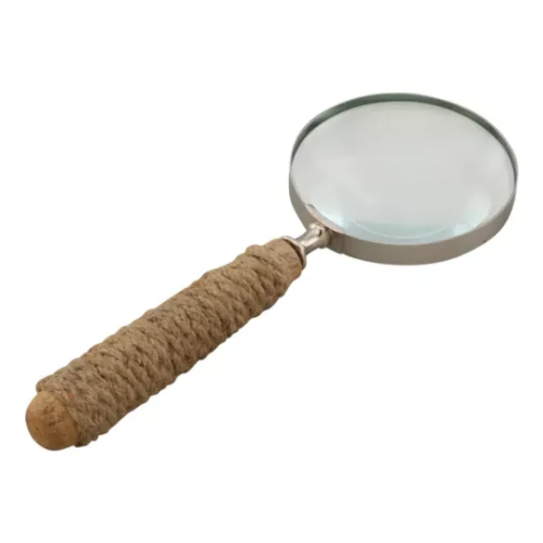 22356 LUPA DECORATIVA CABO MADEIRA E CORDA 26X10X3