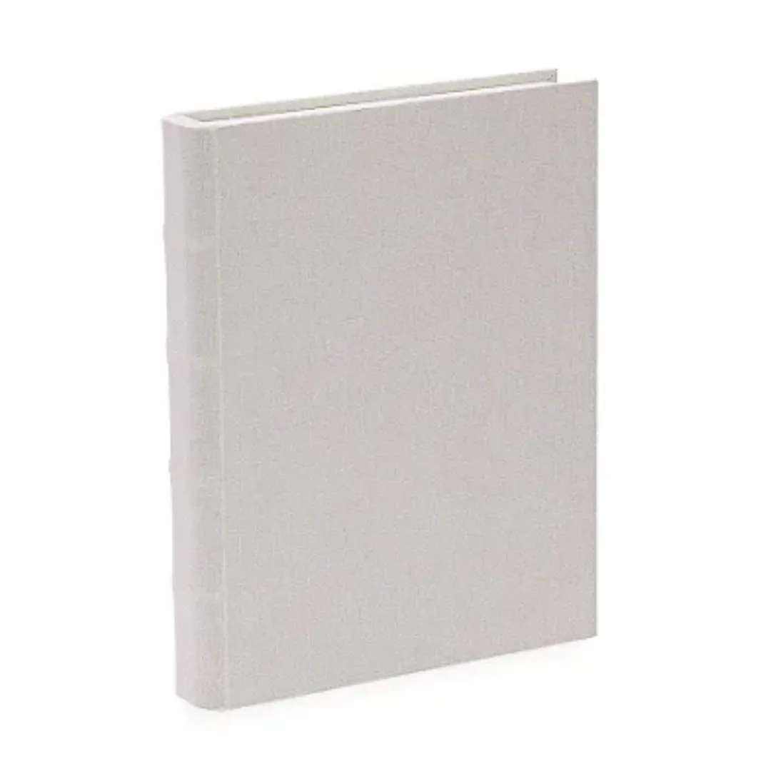 LIVRO-CAIXA EM MDF COM REVESTIMENTO EM LINHO