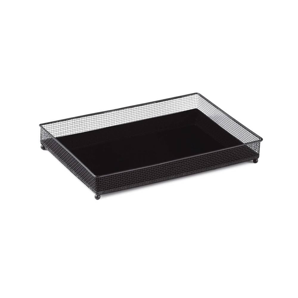 L - BANDEJA ESPELHADA 36X22XH5,5CM PRETA