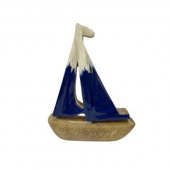 22966 ESCULTURA BARCO EM MADEIRA PINTURA DEGRADE T