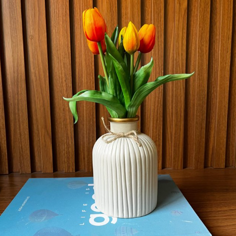 H.TULIPA REAL TOQUE (AMARELO) 50cm (FLORARTE) Vol. 1 a 5