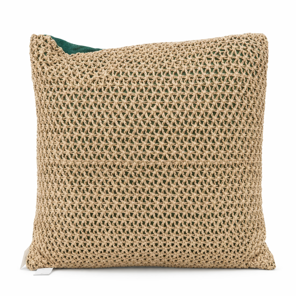 M03 CP ALMOFADA CROCHE CRISTAL VERDE 50X50