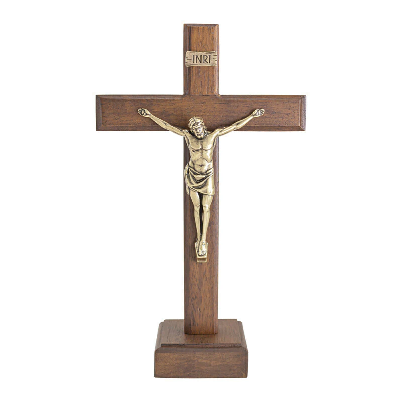 Adorno Cristo Redentor Ouro Velho com Base 20cm OURO VELHO