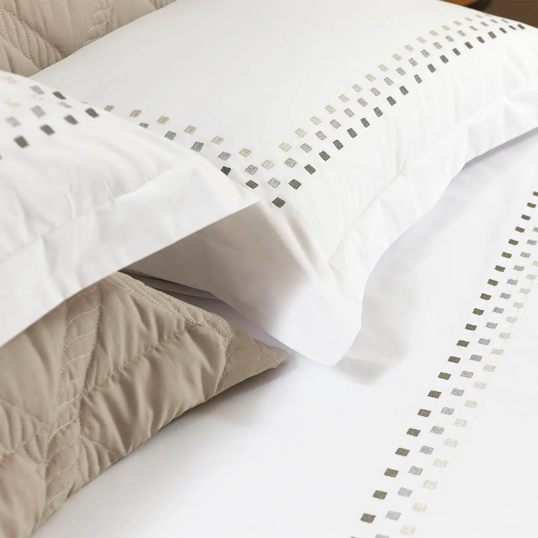 LUMI ROUPA DE CAMA QUEEN - BRANCO / BEGE