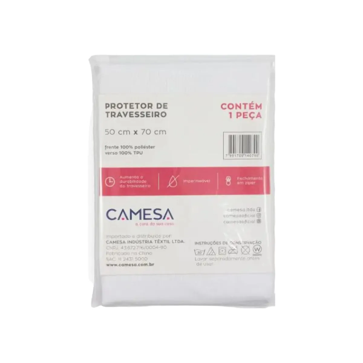 PROTETOR TRAVESSEIRO IMPERMEABILIZADO 50 X 70 - BRANCO
